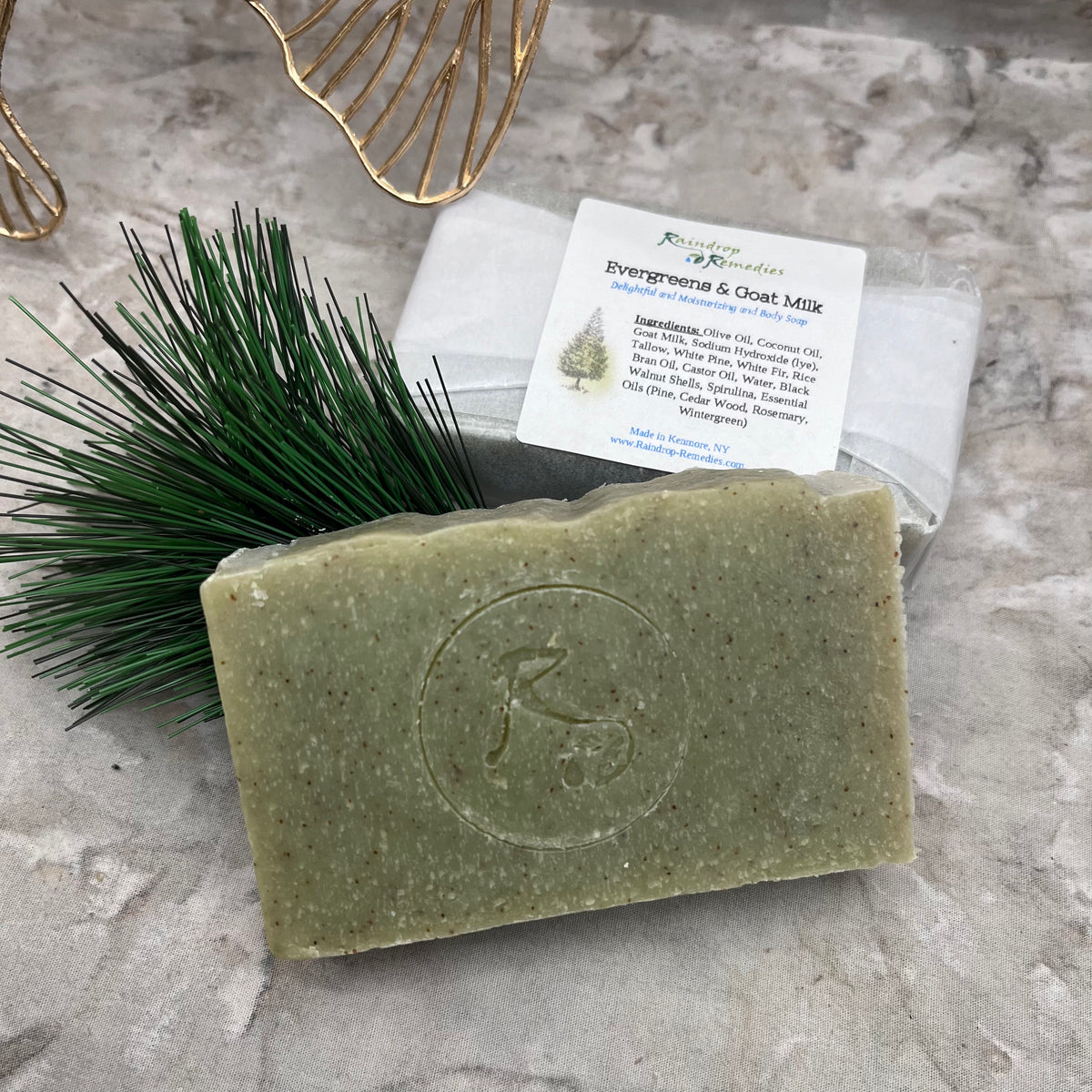 Evergreens & Goat Milk Soap Raindrop Remedies