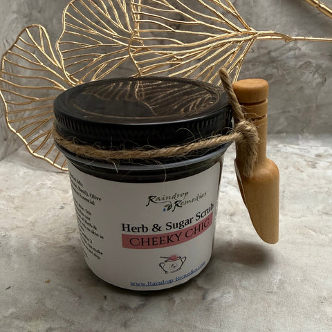 Cheek Chic Herb & Sugar Scrub fron label