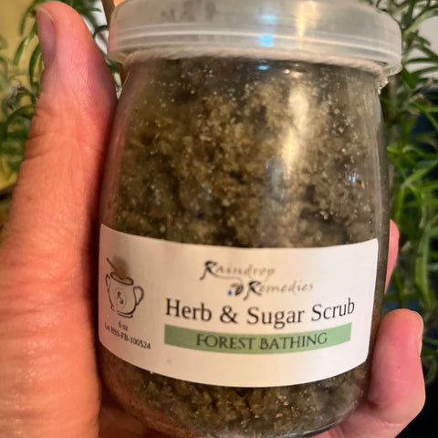 Herb and Sugar Scrub Forest Bathing | Raindrop Remedies