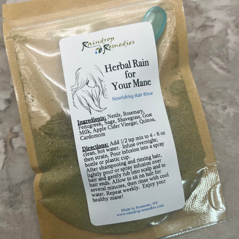 Herbal Rain for Your Mane hair Rinse | Raindrop Remedies