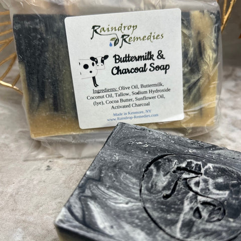 Buttermilk & Charcoal Soap | Raindrop Remedies