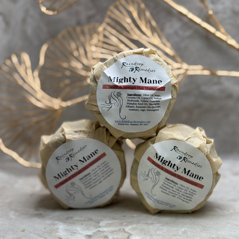 Mighty Mane Shampoo in pyramid layout