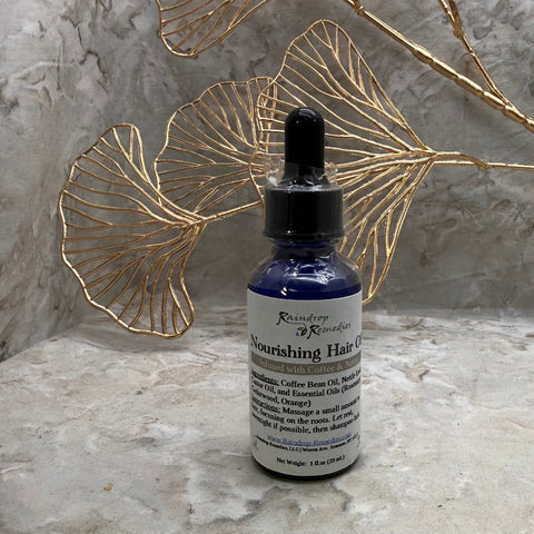 Nourishing Hair Oil bottle | Raindrop Remedies