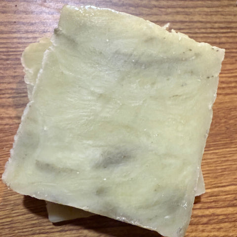 Thai Basil & French Clay soap on a wood table